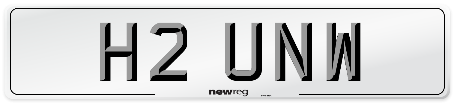H2 UNW Number Plate from New Reg